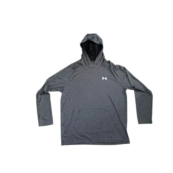 Under Armour Mens Grey Hoodie pullover Size XL Heat Gear Athletic Running - Picture 1 of 5